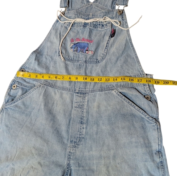 Vintage Disney Eeyore Overalls Shortalls L Anchors Away 90s Embroidered Retro - Picture 4 of 13